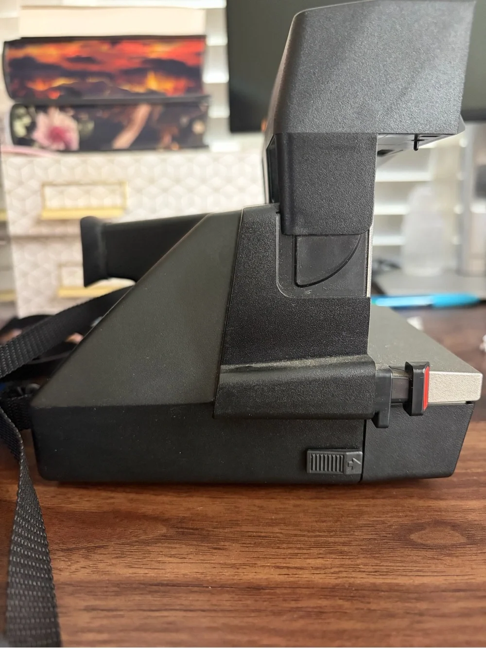 Polaroid Sun 600 LMS Instant Camera – Silver, Black & Red Accent